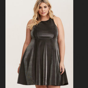 Torrid Metallic Iridescent Racerback Skater Dress
